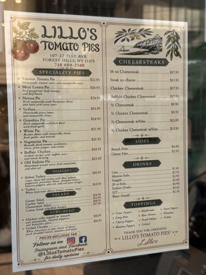 Menu photo 5 Lillo’s Tomato Pie Forest Hills, NY Menu photo 5 Lillo’s Tomato Pie Forest Hills, NY