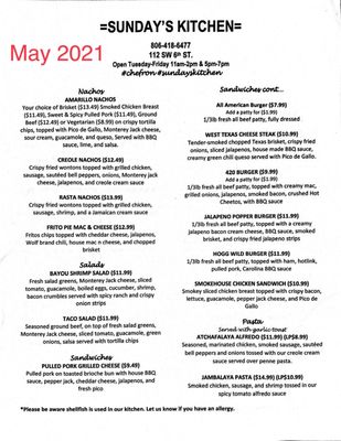 Menu photo 2 Sunday’s Kitchen Amarillo, TX