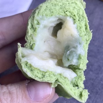 Dumpling Time - inside of the green tea and milk bao - Dim Sum Near Me - San Francisco, California