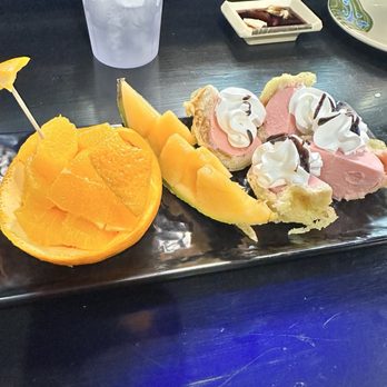 Aza Sushi - Complimentary fried mochi ice cream and fruit - Sushi Bars Near Me - Lake Elsinore, California Aza Sushi - Complimentary fried mochi ice cream and fruit - Sushi Bars Near Me - Lake Elsinore, California