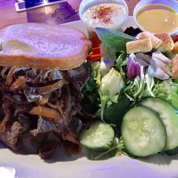 The Shed - Special of the Day: Sliced Steak with Onions+Peppers on Sourdough and Horseradish Sauce. - American Near Me - Boise, Idaho The Shed - Special of the Day: Sliced Steak with Onions+Peppers on Sourdough and Horseradish Sauce. - American Near Me - Boise, Idaho