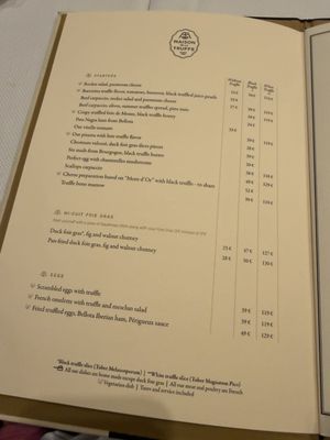 Menu photo 2 La Maison de la Truffe Paris, 75 Menu photo 2 La Maison de la Truffe Paris, 75