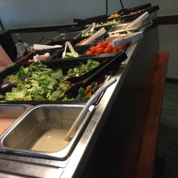 Pagoda Floating Restaurant - Buffet salad bar with fresh greens with accompanying veggies and dressing, Chinese chicken salad, tofu salad - Hawaiian Near Me - Honolulu, Hawaii