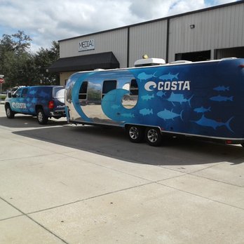 Media 1 - Costa Sunglasses wrapped advertising rig, crew cab Chevy truck & Airstream trailer, trailer driver side - Advertising Near Me - Sanford, Florida Media 1 - Costa Sunglasses wrapped advertising rig, crew cab Chevy truck & Airstream trailer, trailer driver side - Advertising Near Me - Sanford, Florida