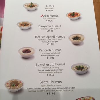 Tahin - Humus page of the menu - entire menu with English and Turkish with photos - Lebanese Near Me - Istanbul, 34