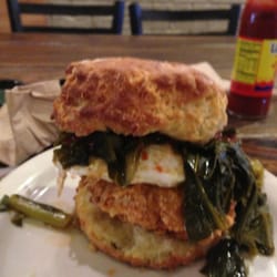 Garden bird biscuit. Chicken, egg, hot sauce and collards!