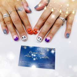 Ocean Star Nail Spa - Powder gel manicure with holloween design