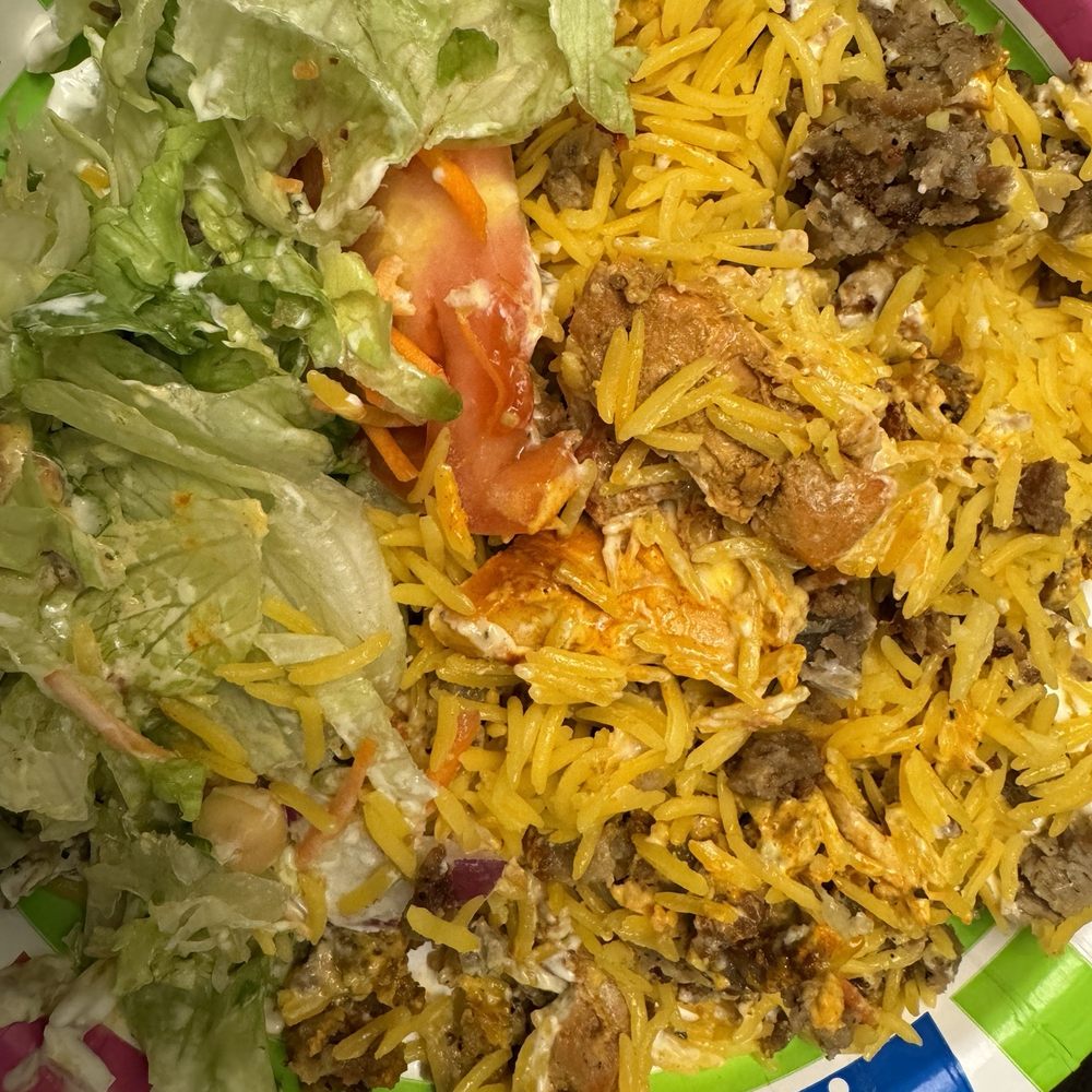 Yassa Grill - Lamb chicken rice plate - Food Trucks Near Me - Lowell, Massachusetts Yassa Grill - Lamb chicken rice plate - Food Trucks Near Me - Lowell, Massachusetts