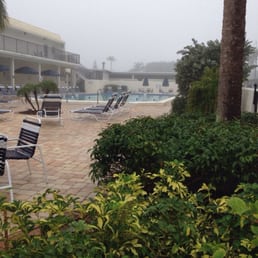 The pool area on a foggy morning on Siesta Key The pool area on a foggy morning on Siesta Key