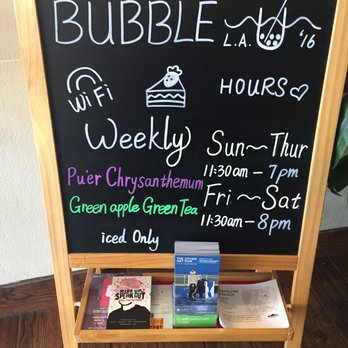 Bubble U - Bubble U sign with open hours - Coffee & Tea Near Me - Los Angeles, California