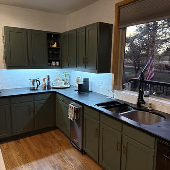 Prime Coat Painting - Repainted Cabinets give a fresh, new look and feel. - Painters Near Me Prime Coat Painting - Repainted Cabinets give a fresh, new look and feel. - Painters Near Me