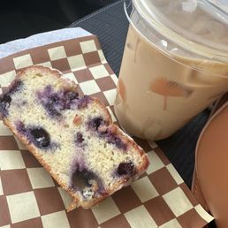 Lemon blueberry loaf & Carmel latte Lemon blueberry loaf & Carmel latte