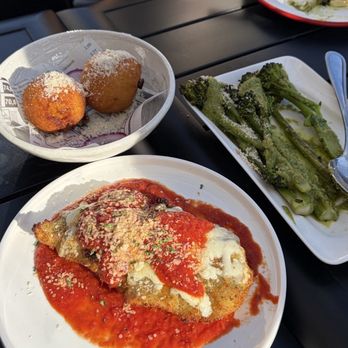 Pinsa Rossa - Chicken Parmigiana, Arancini, Broccolini - Italian Near Me - San Francisco, California Pinsa Rossa - Chicken Parmigiana, Arancini, Broccolini - Italian Near Me - San Francisco, California