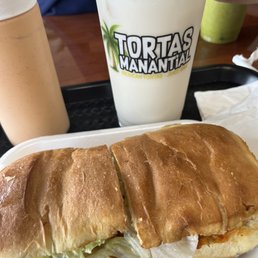Torta de pierna and horchata Torta de pierna and horchata
