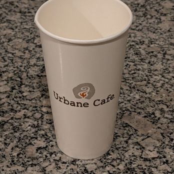 Urbane Cafe - Empty cup, normally used for a fountain drink, but was used to hold the utensils for my catered lunch - Salad Near Me - Long Beach, California