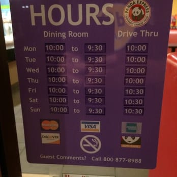 Panda Express - Hours as of 11.16.14 - VN - Fast Food Near Me - Kahului, Hawaii Panda Express - Hours as of 11.16.14 - VN - Fast Food Near Me - Kahului, Hawaii