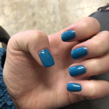 Mentor Nails - Teal color gel - Nail Salons Near Me - Mentor, Ohio