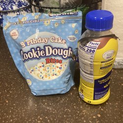 Sheetz - The Cookie Dough birthday cake bites smelled and tasted bad, my nesquik smelled like Buffalo Wild Wings mild sauce, and had no flavor.