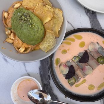 Corteza - Black Grouper Ceviche and Hiramasa Tiradito - the sauces on both of these were amazing! - Mediterranean Near Me - South Miami, Florida Corteza - Black Grouper Ceviche and Hiramasa Tiradito - the sauces on both of these were amazing! - Mediterranean Near Me - South Miami, Florida