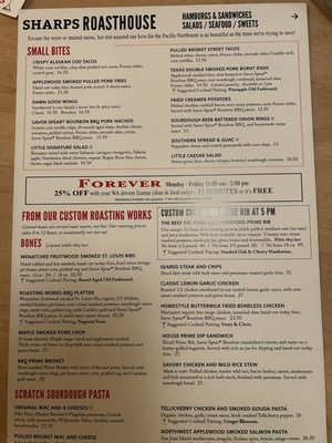Menu photo 2 Sharps Roasthouse SeaTac, WA