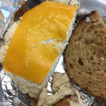 Four J's Bagels - This was supposed to be a Tuna Melt with MELTED Cheddar Cheese ... - Delis Near Me - Fairfield, New Jersey Four J's Bagels - This was supposed to be a Tuna Melt with MELTED Cheddar Cheese ... - Delis Near Me - Fairfield, New Jersey