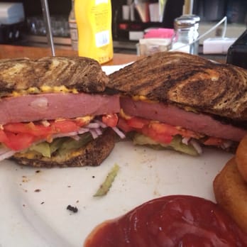 Dugout Bar - Balogna Sammie on rye w onion rings. - Dive Bars Near Me - Indianapolis, Indiana Dugout Bar - Balogna Sammie on rye w onion rings. - Dive Bars Near Me - Indianapolis, Indiana