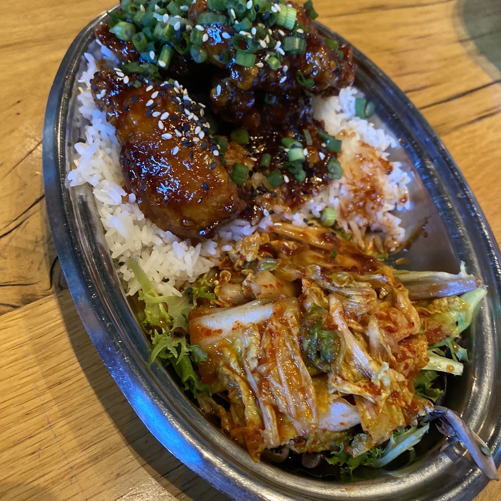 Spork - Spicy chicken with kimchi side - Mexican Near Me - Bend, Oregon Spork - Spicy chicken with kimchi side - Mexican Near Me - Bend, Oregon