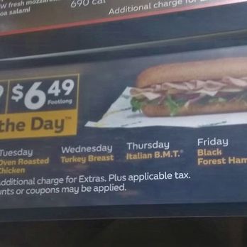 Subway - daily special - Sandwiches Near Me - Upland, California