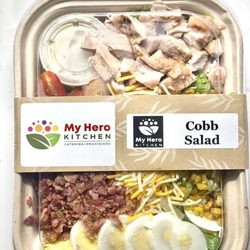 My Hero Kitchen - Cobb salad with chicken, bacon, eggs ,corn,cheese and tomatoes!
