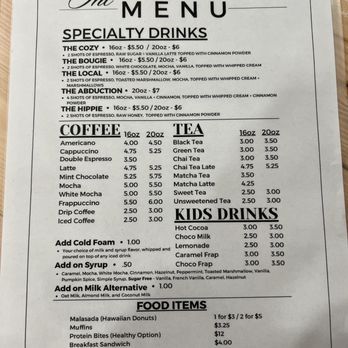 Sanders Coffee - The Menu - Coffee & Tea Near Me - Heber-Overgaard, Arizona