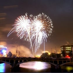 Cedar Rapids Freedom Festival - 4th of July fireworks over the Cedar River. Gazette photo