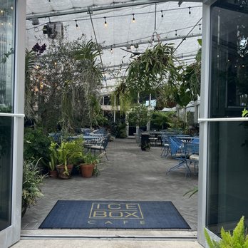 Icebox Cafe - Hallandale Beach - Greenhouse patio seating - New American Near Me - Hallandale Beach, Florida