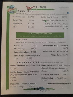 Menu photo 5 Ma's Loma Cafe Loma, MT Menu photo 5 Ma's Loma Cafe Loma, MT