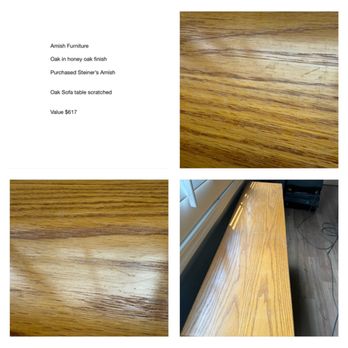 Ruff & Ready Moving - Scratched Amish sofa table - Movers Near Me - Temecula, California Ruff & Ready Moving - Scratched Amish sofa table - Movers Near Me - Temecula, California