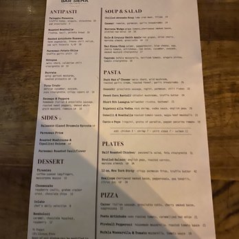 Bar Siena - Food menu - Italian Near Me - Chicago, Illinois