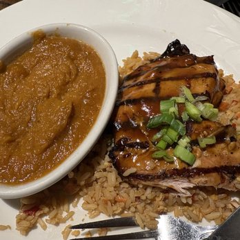 Local Goat - Maui Chicken with substitute of whipped sweet potatoes - New American Near Me - Pigeon Forge, Tennessee Local Goat - Maui Chicken with substitute of whipped sweet potatoes - New American Near Me - Pigeon Forge, Tennessee