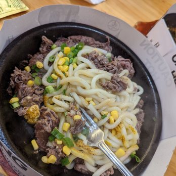Sizzling Lunch - Once the beef is cooked, you have to mix them all - Teppanyaki Near Me - Fremont, California