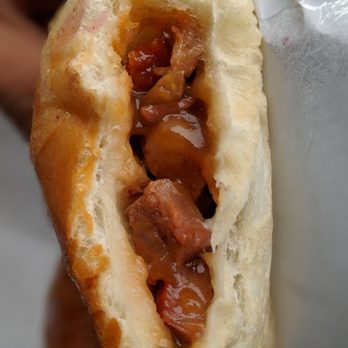 Bakery 1908 - Inside of a Honey Barbecue pork bun. Yum! - Bakeries Near Me - Tampa, Florida Bakery 1908 - Inside of a Honey Barbecue pork bun. Yum! - Bakeries Near Me - Tampa, Florida