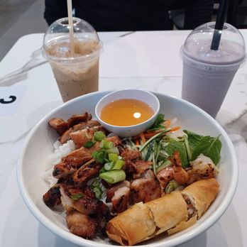 Pho Anh - Taro smoothie, Vietnamese iced coffee and grilled chicken over vermicelli. - Vietnamese Near Me - Mountain View, California Pho Anh - Taro smoothie, Vietnamese iced coffee and grilled chicken over vermicelli. - Vietnamese Near Me - Mountain View, California