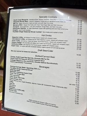 Menu photo 2 Nepenthe Big Sur, CA
