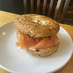 Smoked Salmon Cream Cheese on Everything Bagel Smoked Salmon Cream Cheese on Everything Bagel