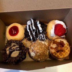 Dune Donut and Bagel Deli - Jelly, Oreo Crunch, Strawberry Shortcake, Chocolate Chip Cookie Dough, Apple Crumb Cake, Maple Bacon Waffle