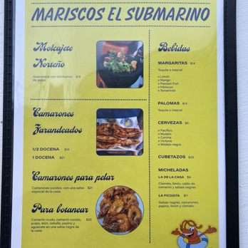 Mariscos El Submarino - Page 4 Menu - Mexican Near Me - Jersey City, New Jersey Mariscos El Submarino - Page 4 Menu - Mexican Near Me - Jersey City, New Jersey