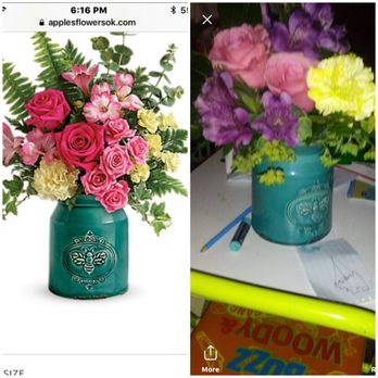 Apple's Flowers & Gifts - What I ordered vs what was delivered. Not even close - Florists Near Me - Okmulgee, Oklahoma Apple's Flowers & Gifts - What I ordered vs what was delivered. Not even close - Florists Near Me - Okmulgee, Oklahoma