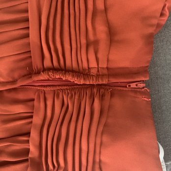 Vu Alterations & Tailoring - You can see thread everywhere and on side of the dress isn't covering the zipper - Sewing & Alterations Near Me - Grandville, Michigan Vu Alterations & Tailoring - You can see thread everywhere and on side of the dress isn't covering the zipper - Sewing & Alterations Near Me - Grandville, Michigan