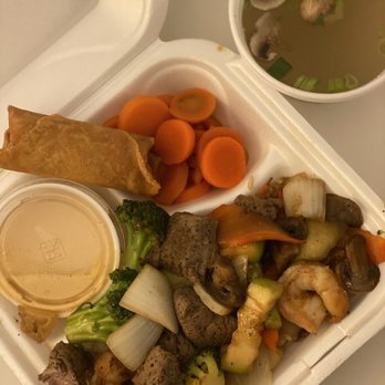 Yakiko Hibachi Grill - Yaki Double Combo (Shrimp + Filet Mignon) , Soup, Spring Roll - Teppanyaki Near Me - Charlotte, North Carolina Yakiko Hibachi Grill - Yaki Double Combo (Shrimp + Filet Mignon) , Soup, Spring Roll - Teppanyaki Near Me - Charlotte, North Carolina