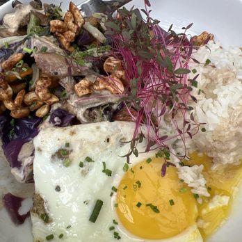 Bastion - Cinnamon rice harvest bowl with runy eggs - New American Near Me - Portland, Oregon