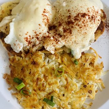808 Grindz Cafe - Ono fish Benedict with crab with hash brown $18 - Cafes Near Me - Lahaina, Hawaii