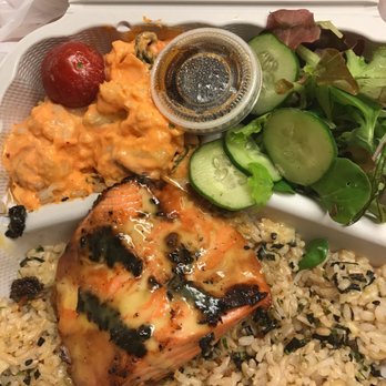 Artizen - Miso Salmon with Salad and Kim Chee Potato Salad - Cafes Near Me - Honolulu, Hawaii Artizen - Miso Salmon with Salad and Kim Chee Potato Salad - Cafes Near Me - Honolulu, Hawaii