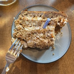 Birthday slice of Carrot Cake...